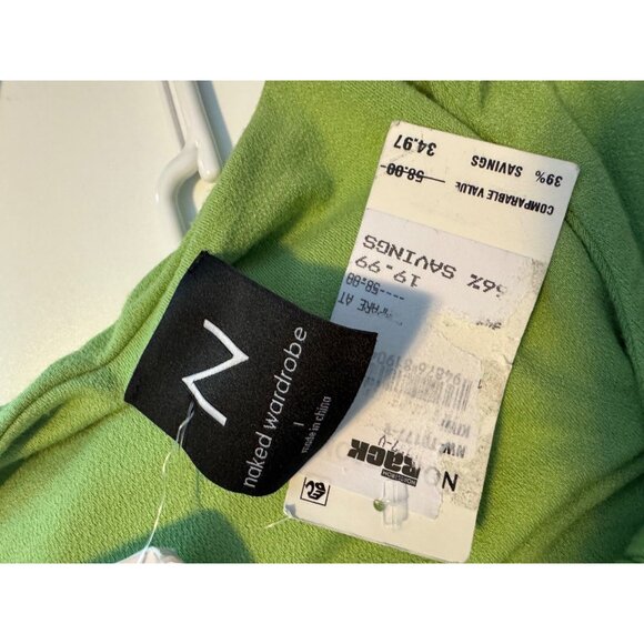 N By Naked Wardrobe SIze 1/ XS Shirred Knot Kiwi Crop Tank Soft Stretchy NWT $35 - Picture 5 of 9